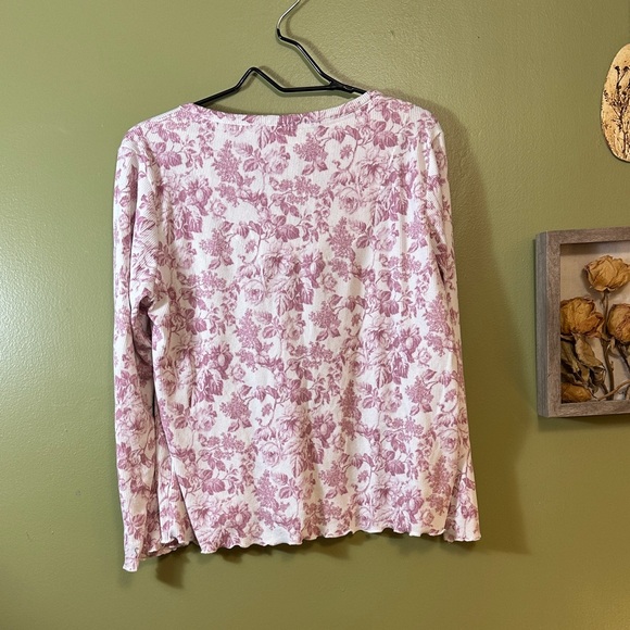 Laura Ashley Pink Floral Long Sleeve Top - Picture 6 of 9